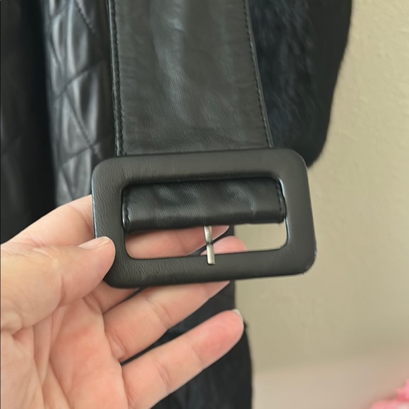 Bebe Black leather Quilted Coat - Picture 13 of 15